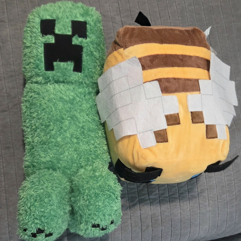 Green and Yellow Plush Toys